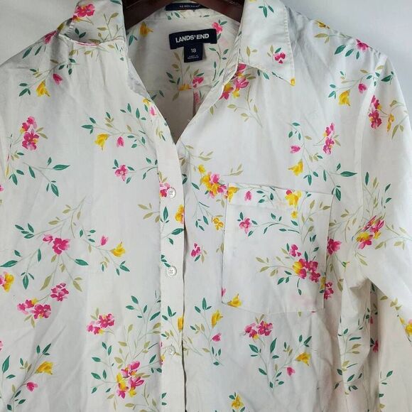 Lands' End Size 18 Button Front Blouse - Picture 2 of 8